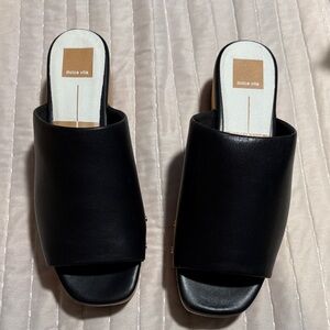 Dolce Vita Black Open-Toe Slide Mules